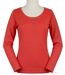 MAYFLOWER - TEEF2006C - Tee-shirt femme manches longues en coton flammé orange-3
