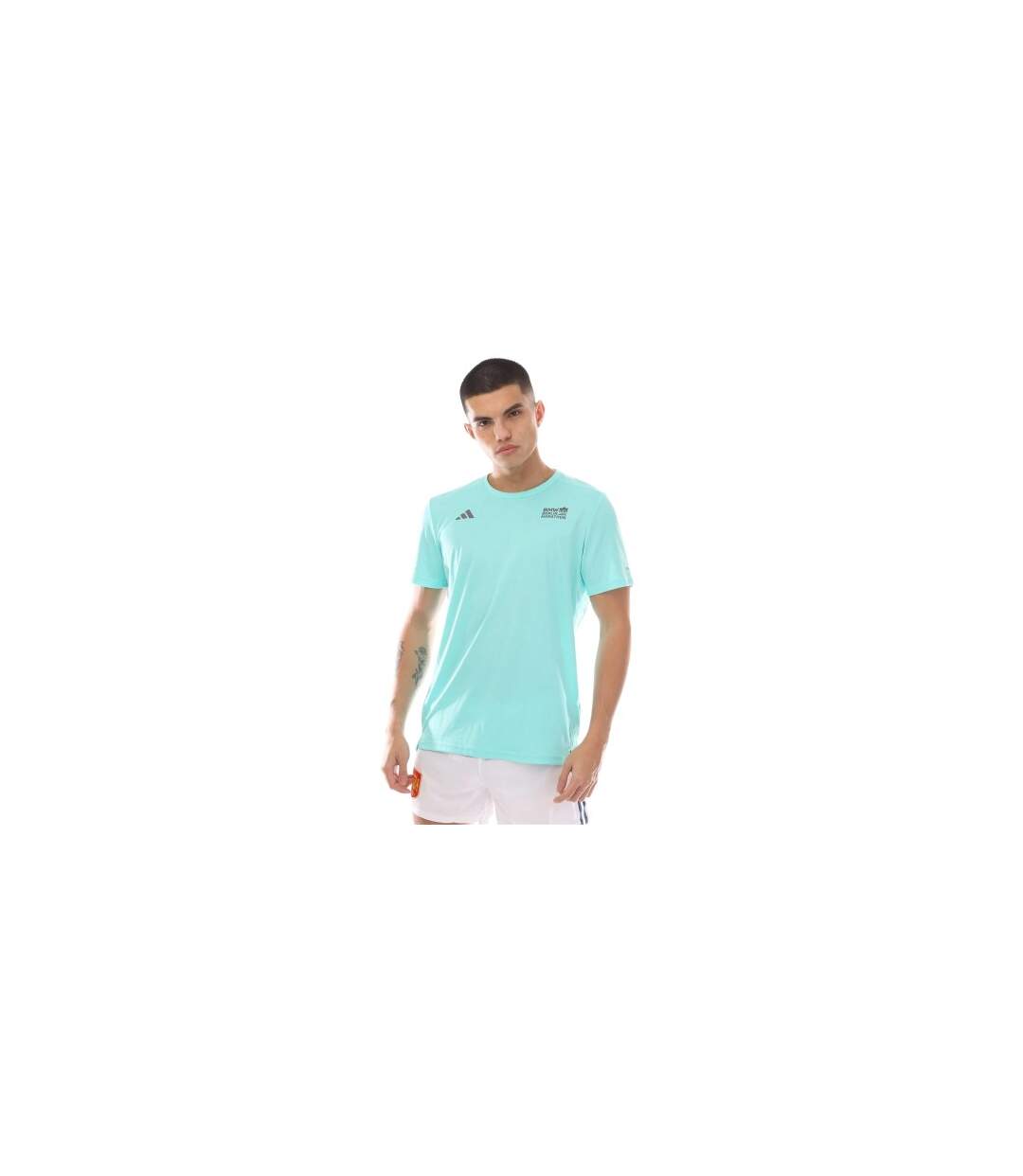 Mens Legends Marathon Lettering T-shirt Aqua Adidas-1