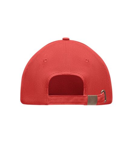 Tekapo Heavy Brushed Cotton Baseball Cap White Red MidOcean