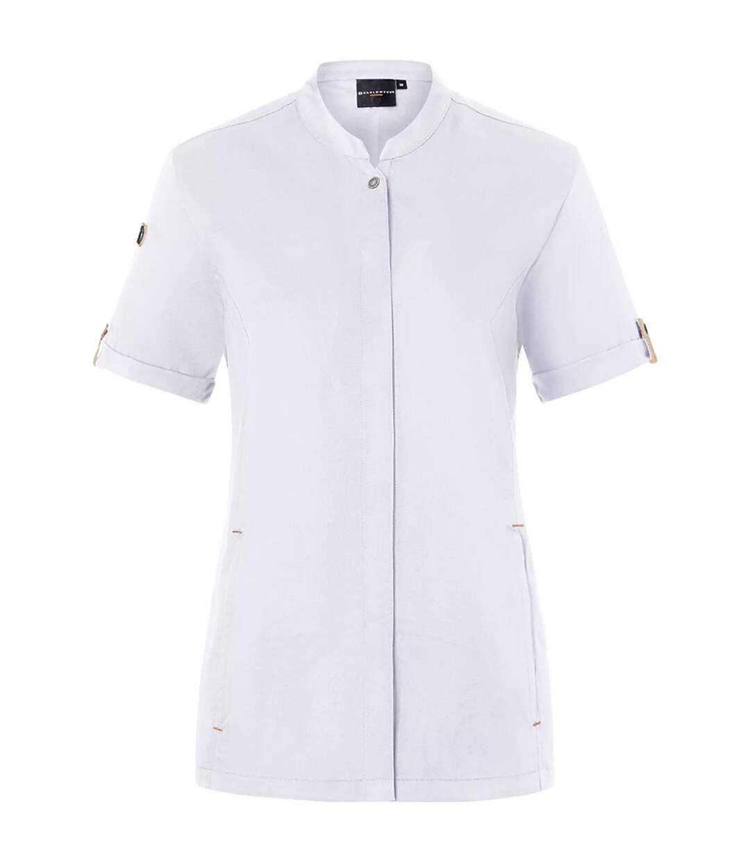 Womens/ladies Green-generation Short-sleeved Chef Jacket White Karlowsky-1