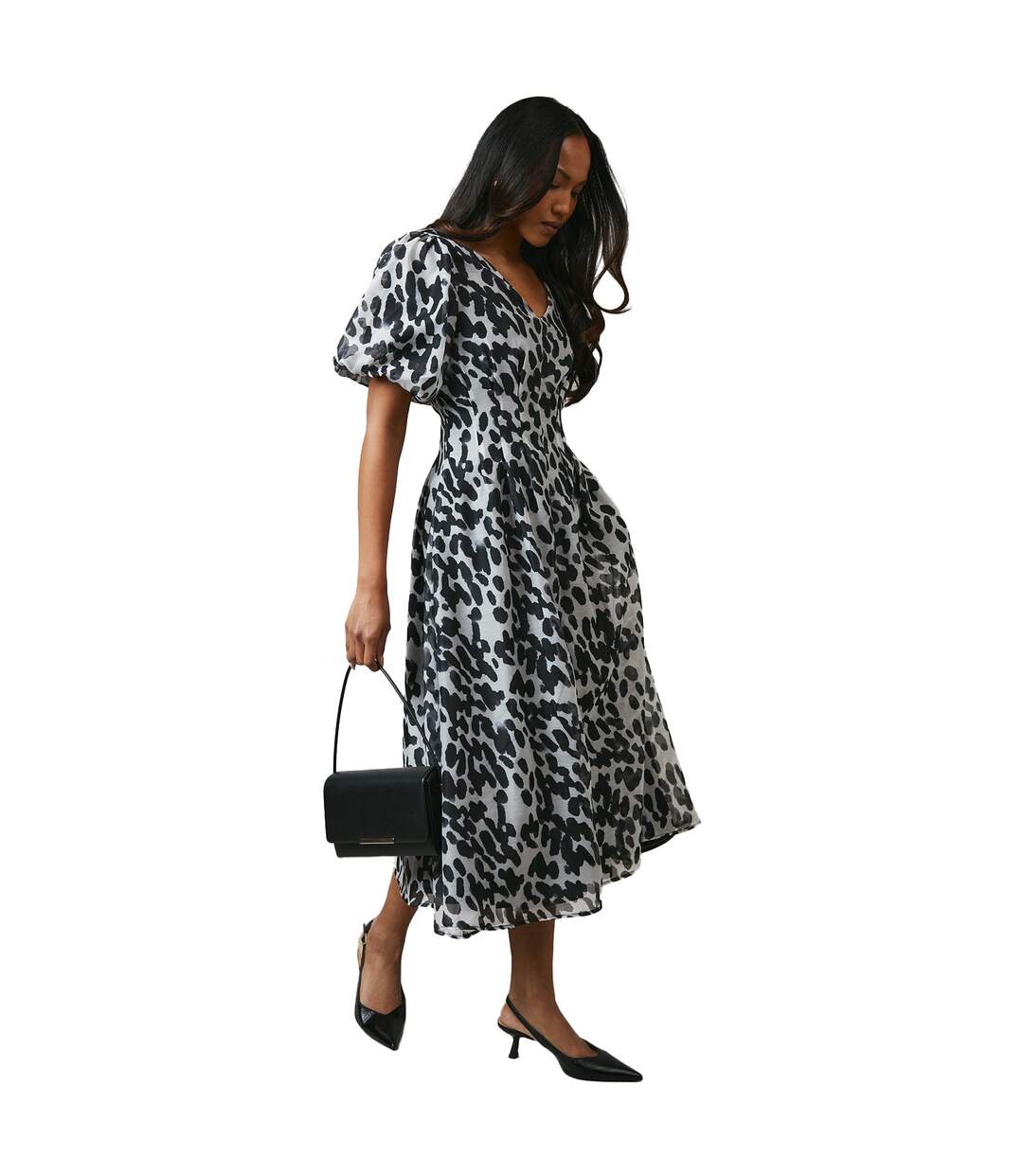 Robe mi-longue femme monochrome Principles-3