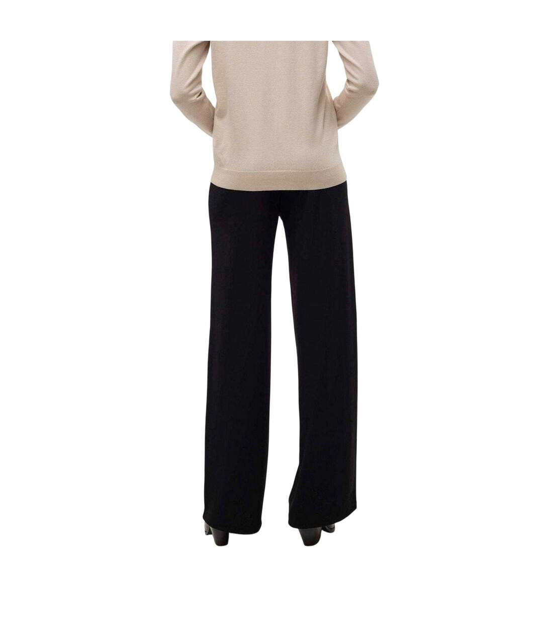Womens/ladies Berlin Plain Relaxed Fit Trousers Black Vero Moda-3