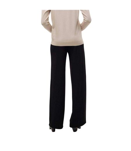 Womens/ladies Berlin Plain Relaxed Fit Trousers Black Vero Moda