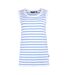 Womens/ladies Fariah Striped Sleeveless T-shirt White Sonic Blue Regatta-2