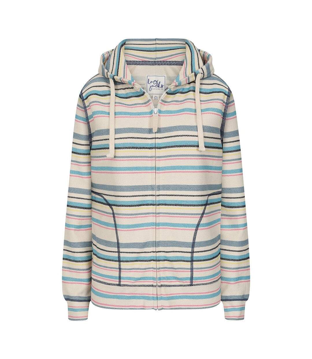 Veste À Capuche Motif/style Rayé Femme Craie Lazy Jacks-1