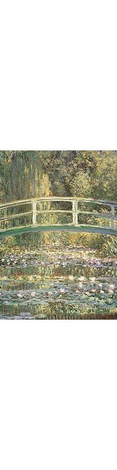 Claude Monet - Imprimé WATERLILIES AND JAPANESE BRIDGE (Vert / Jaune) (30 cm x 30 cm) - UTPM6311
