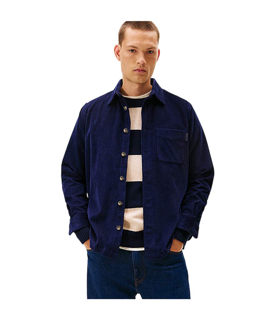 Mens Corduroy Overshirt Navy Tommy Hilfiger-4