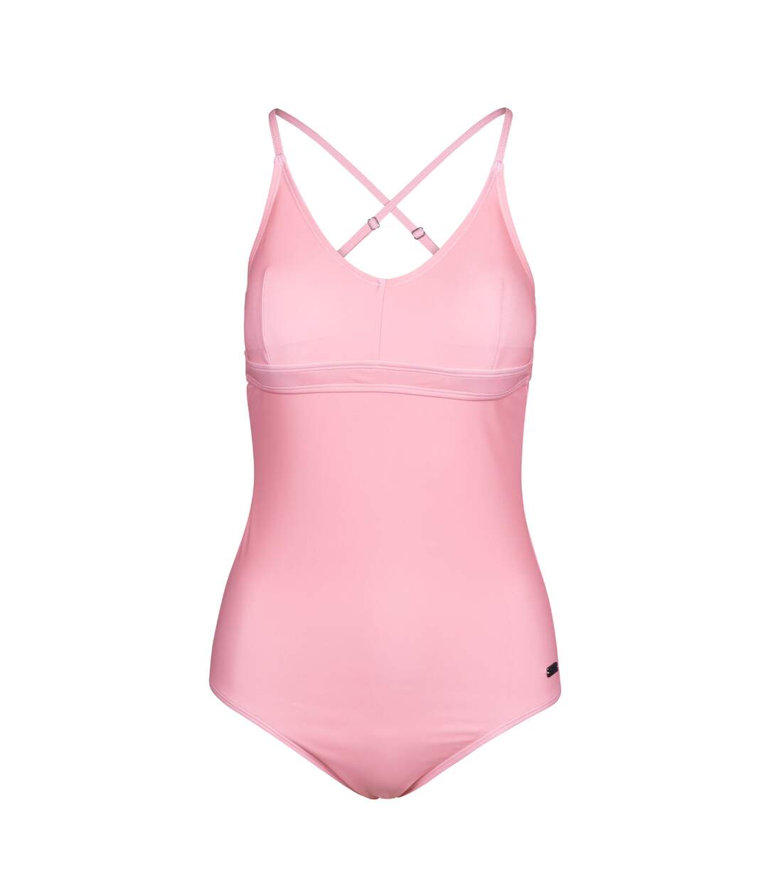 Womens/ladies mimi plain one piece swimsuit pink shell Trespass