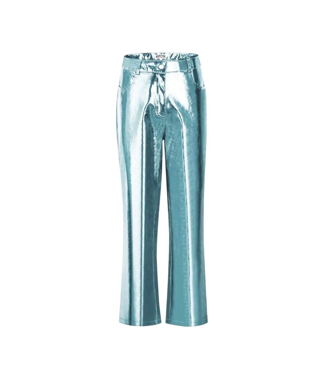 Womens/ladies Lupe Metallic Trousers Blue Metallic AmyLynn-2