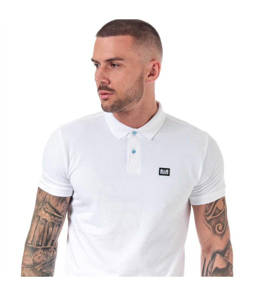 Mens Barnum Cotton Polo Shirt White Weekend Offender-2