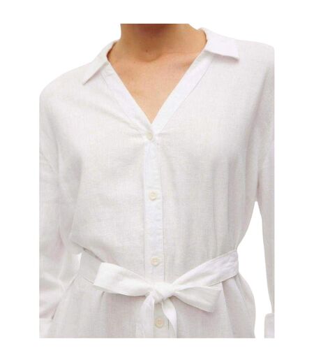 Robe Chemisier Mi-longue Linn Femme Blanc Neige Vero Moda