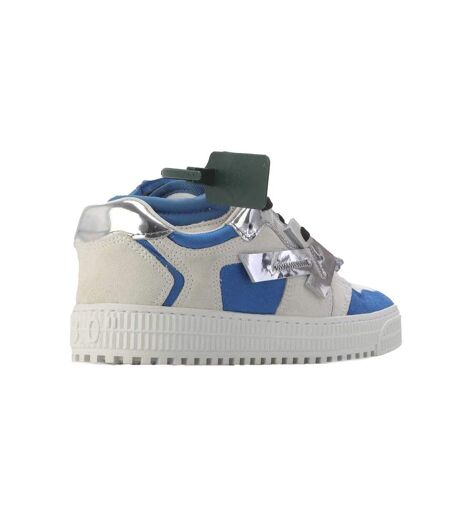 Mens Floating Arrow Suede Trainers White Silver Off White
