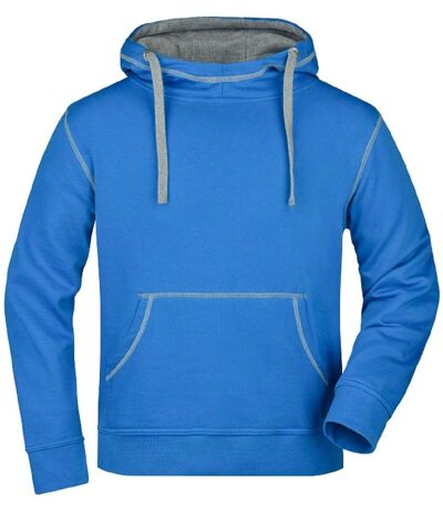 Sweat shirt à capuche homme - JN961 - bleu cobalt et gris