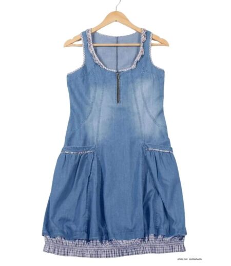 MAYFLOWER VF048S - Robe en jean pour femme : le charme décontracté de l'effet Liberty Stone