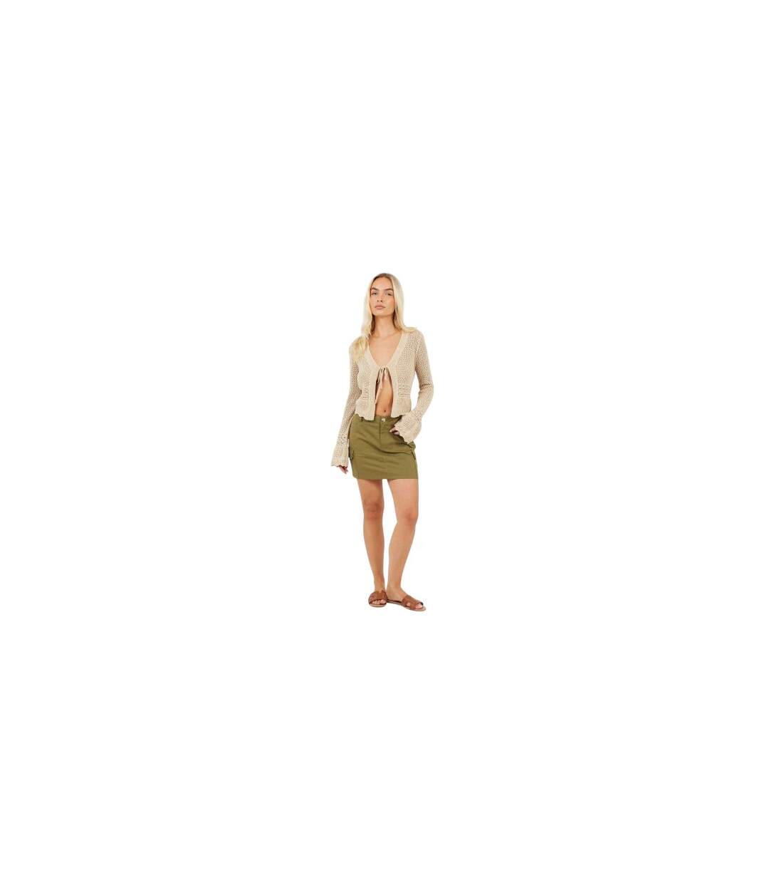 Mini Jupe Femme Vert Kaki Brave Soul-1