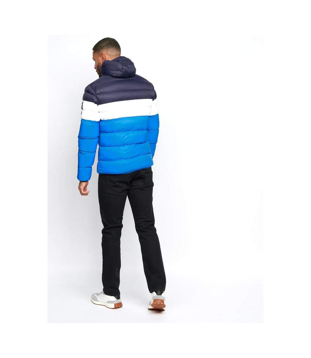 Crosshatch Mens Crowlave Panelled Padded Jacket (Navy/Blue/White)