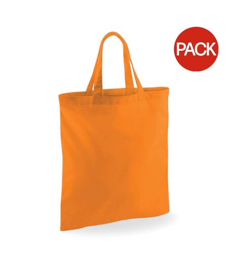 Westford Mill Short Handle Bag For Life (Pack of 2) (Orange) (One Size) - UTRW6990