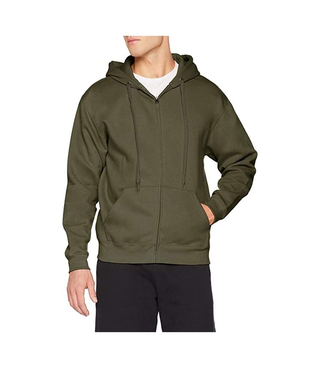 Fruit Of The Loom Mens Premium 70/30 Hooded Zip-Up Sweatshirt / Hoodie (Classic Olive)