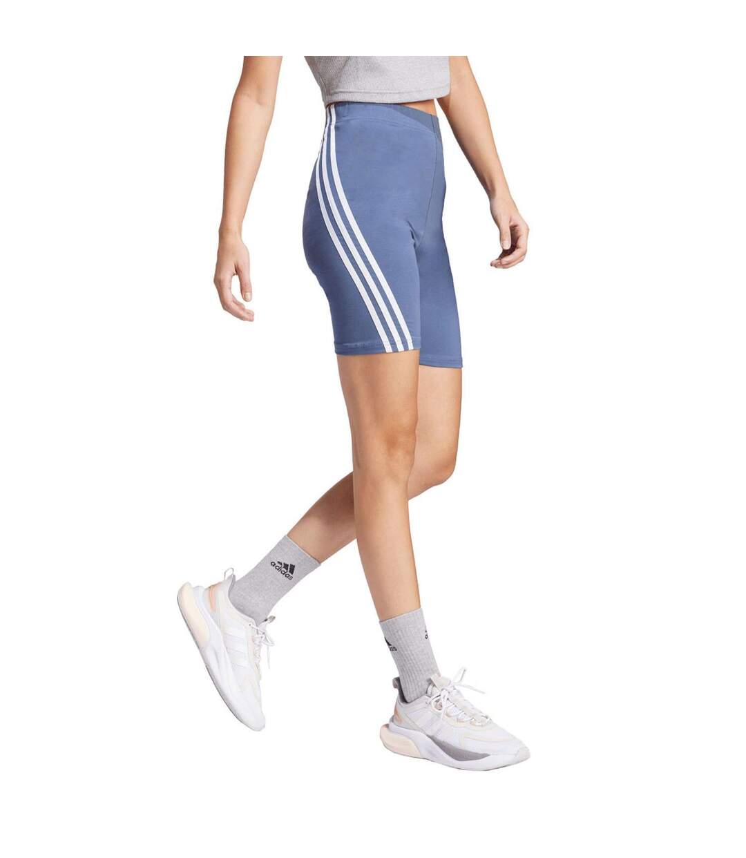 Short De Motard Style 3 Rayures Future Icons Femme Bleu Adidas-4