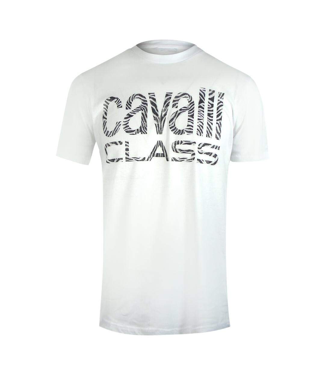T-shirt Motif/style Imprimé Zèbre Homme Blanc Cavalli Class-1