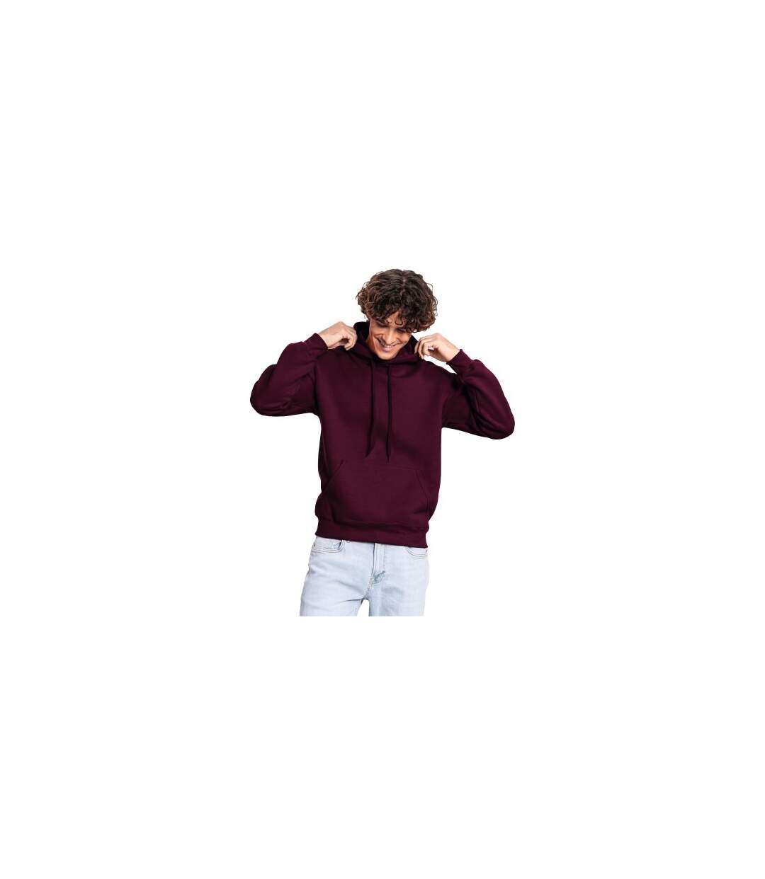 Unisex Adult Iconic Premium Hoodie Burgundy Fruit Of The Loom-1