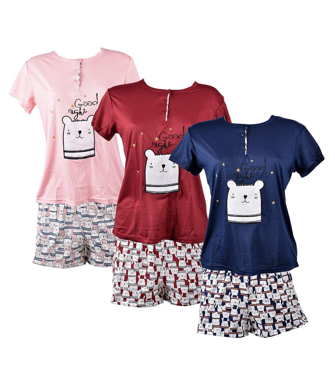 Pyjama Court Femme SARA LINE 369 Pack de 3-1