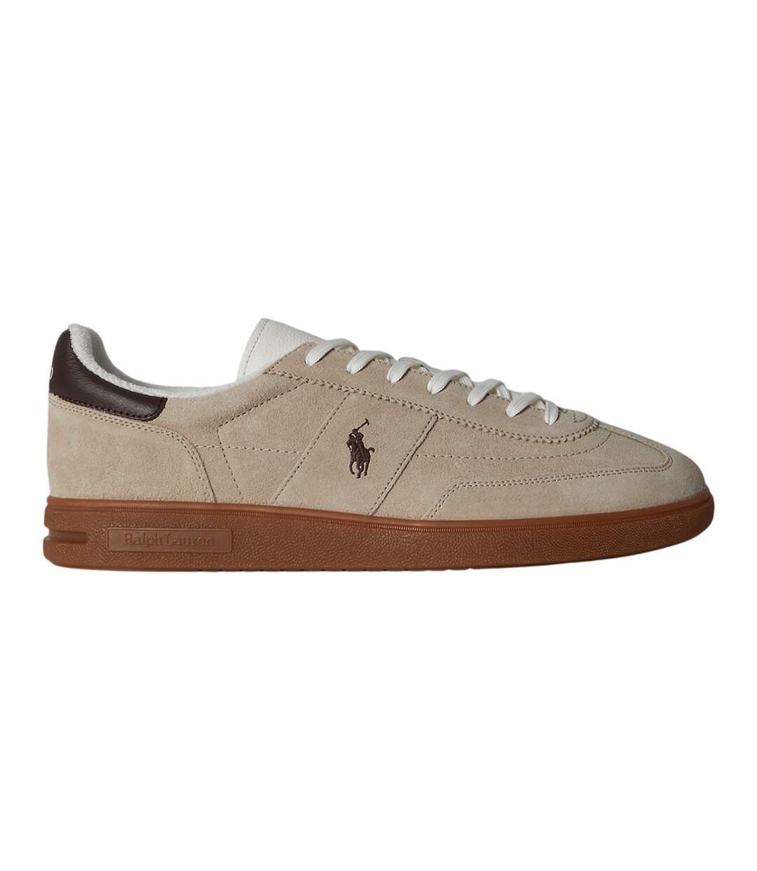 Baskets Motif/style Logo Brodé Homme Blanc Marron Pâle Ralph Lauren-3