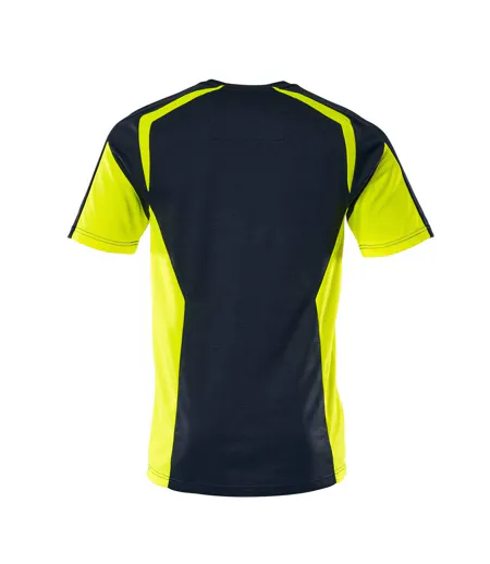 Mens Accelerate Safe T-shirt Dark Navy Yellow Mascot