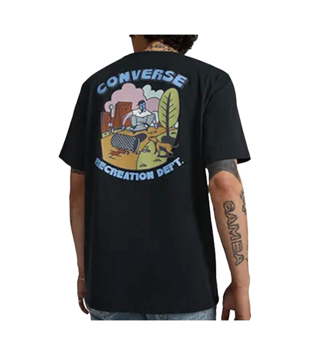 T-shirt noir homme converse recreation - l-2