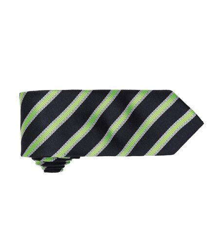 Premier Mens Waffle Stripe Formal Business Tie (Black/Lime) (One Size) - UTRW5236
