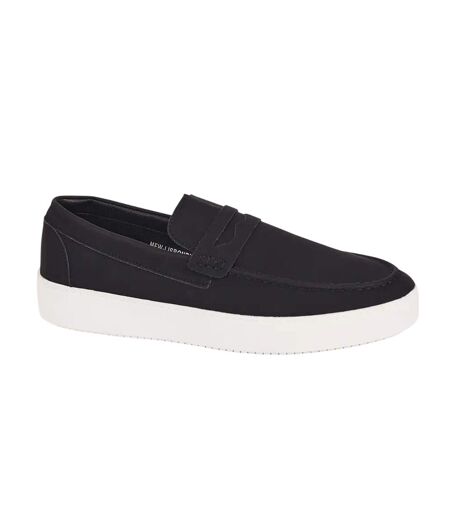 Mens Pu Loafers Black Brave Soul