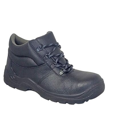 Grafters Mens Padded Collar D-Ring Chukka Safety Boots With Steel Midsole (Black) - UTDF1241