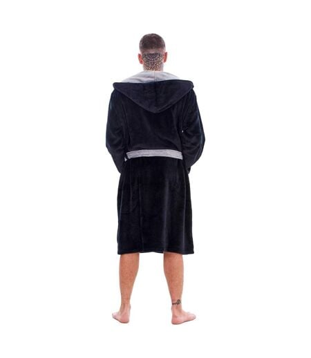 Robe De Chambre Homme Noir Gris Keanu