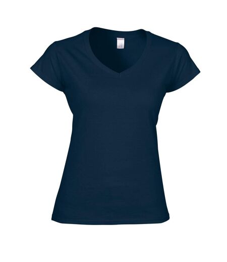 Gildan Womens/Ladies Soft Touch V Neck T-Shirt (Navy) - UTRW10089
