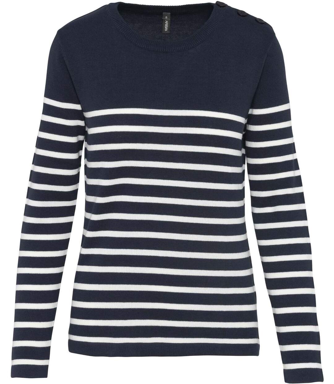 Pull marin marinière femme - K990 - bleu marine-2