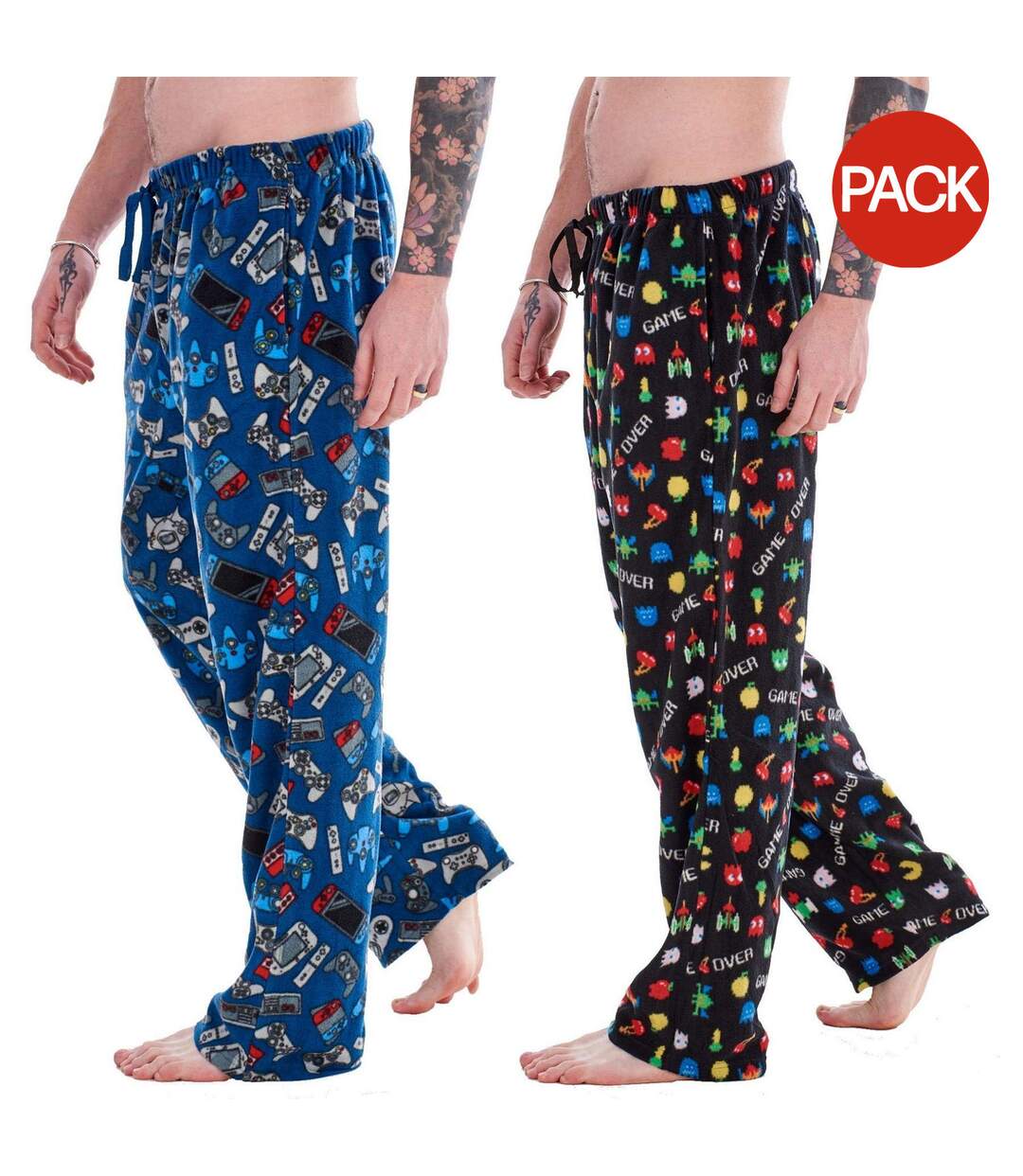 Bas De Pyjama Gamer Homme Bleu Noir Keanu-1