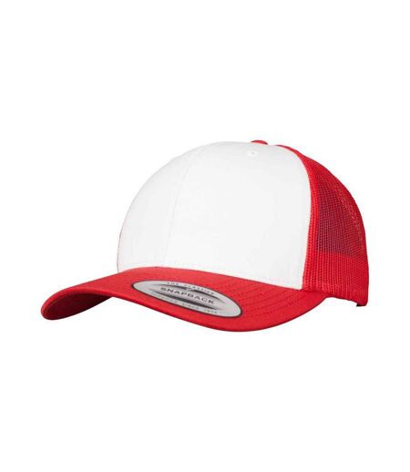 Casquette trucker rouge / blanc Flexfit