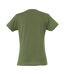 Womens/ladies Plain T-shirt Army Green Clique-2