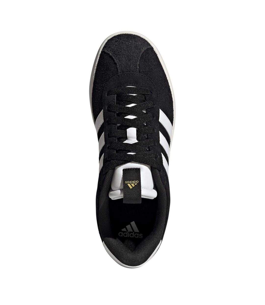 Womens/ladies Vl Court 3.0 Leather Flat Trainers Black White Adidas-3