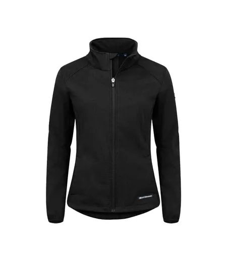 Womens/ladies Oak Harbor Soft Shell Jacket Black Cutter & Buck