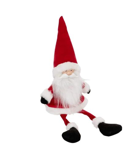 Statuette Père Noël Assis 46cm Rouge