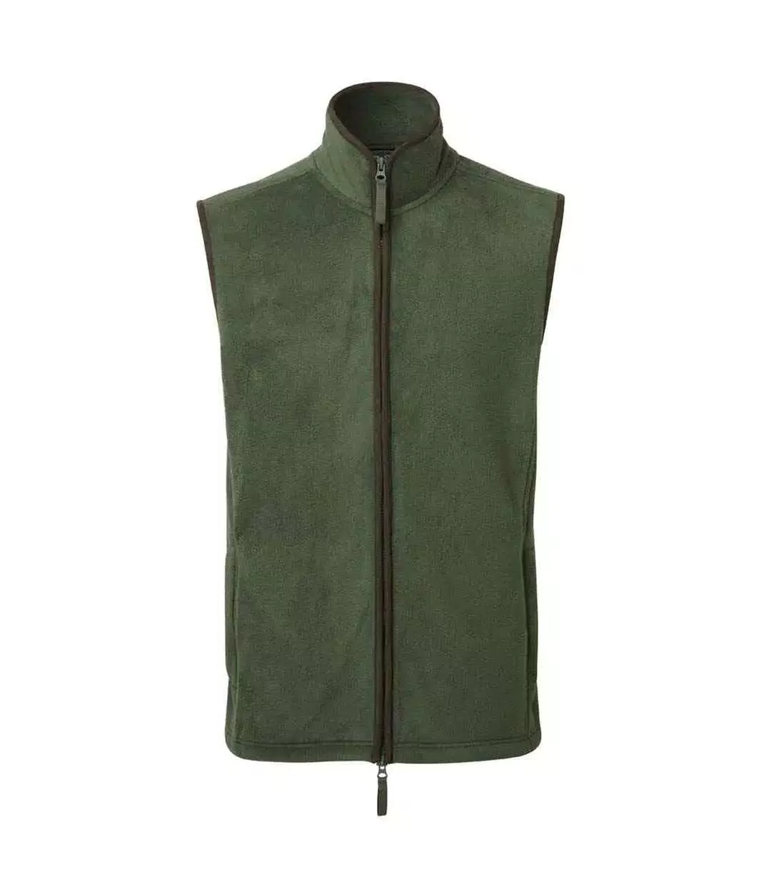 Veste Sans Manches Artisan Homme Vert Kaki Foncé Marron Premier-2