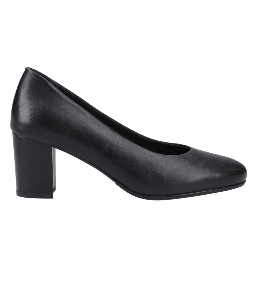 Womens/ladies Ivana Leather Court Shoes Black Hush Puppies-4