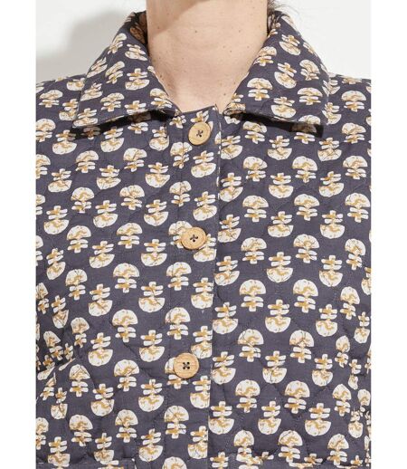 Veste boutonnée matelassée imprimée
