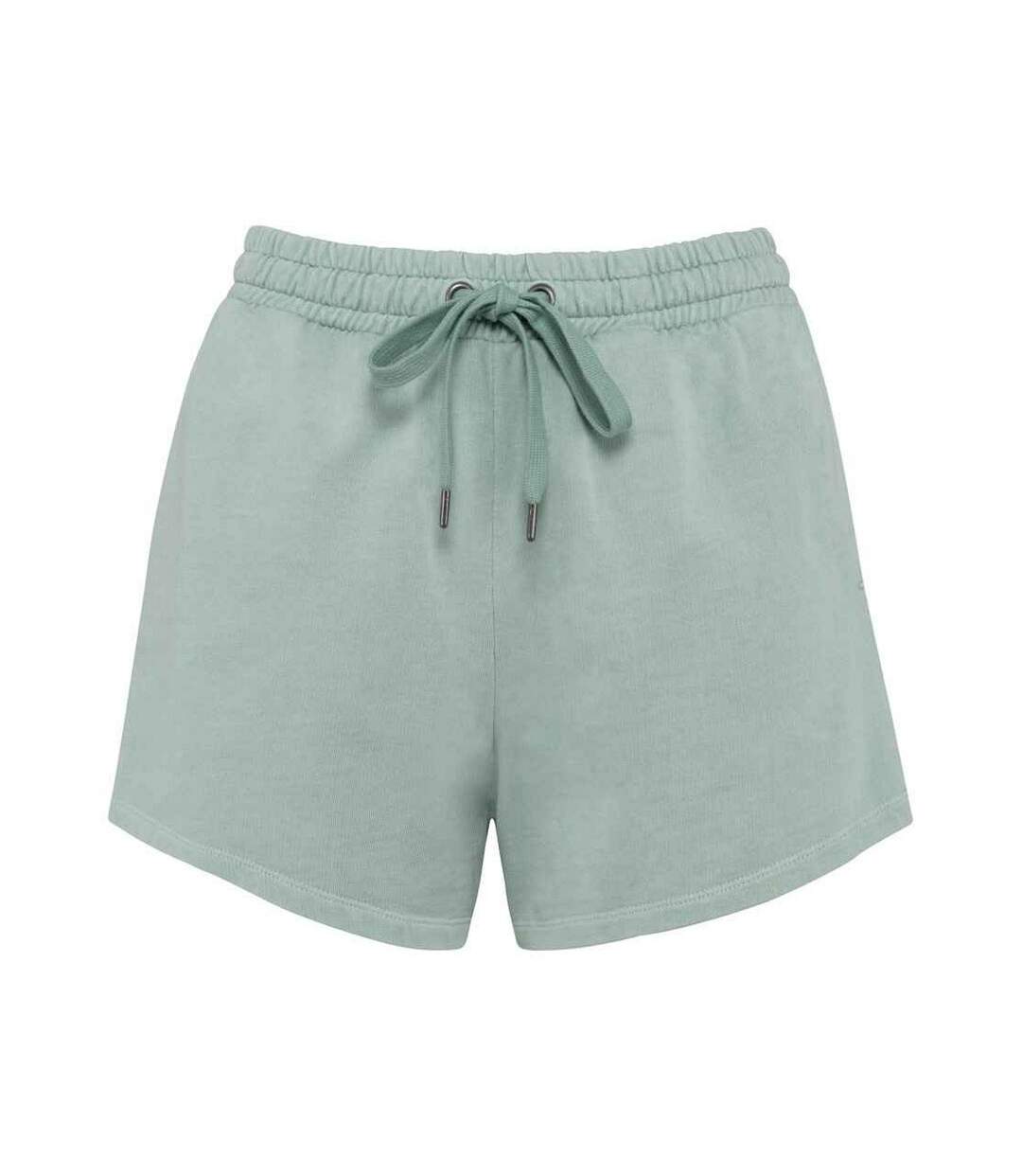 Womens/ladies French Terry Shorts Washed Jade Green Native Spirit-1