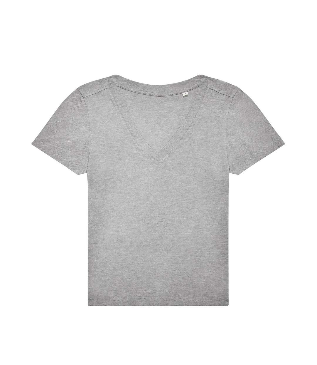 Womens/ladies plain v neck t-shirt sports grey B&C-1