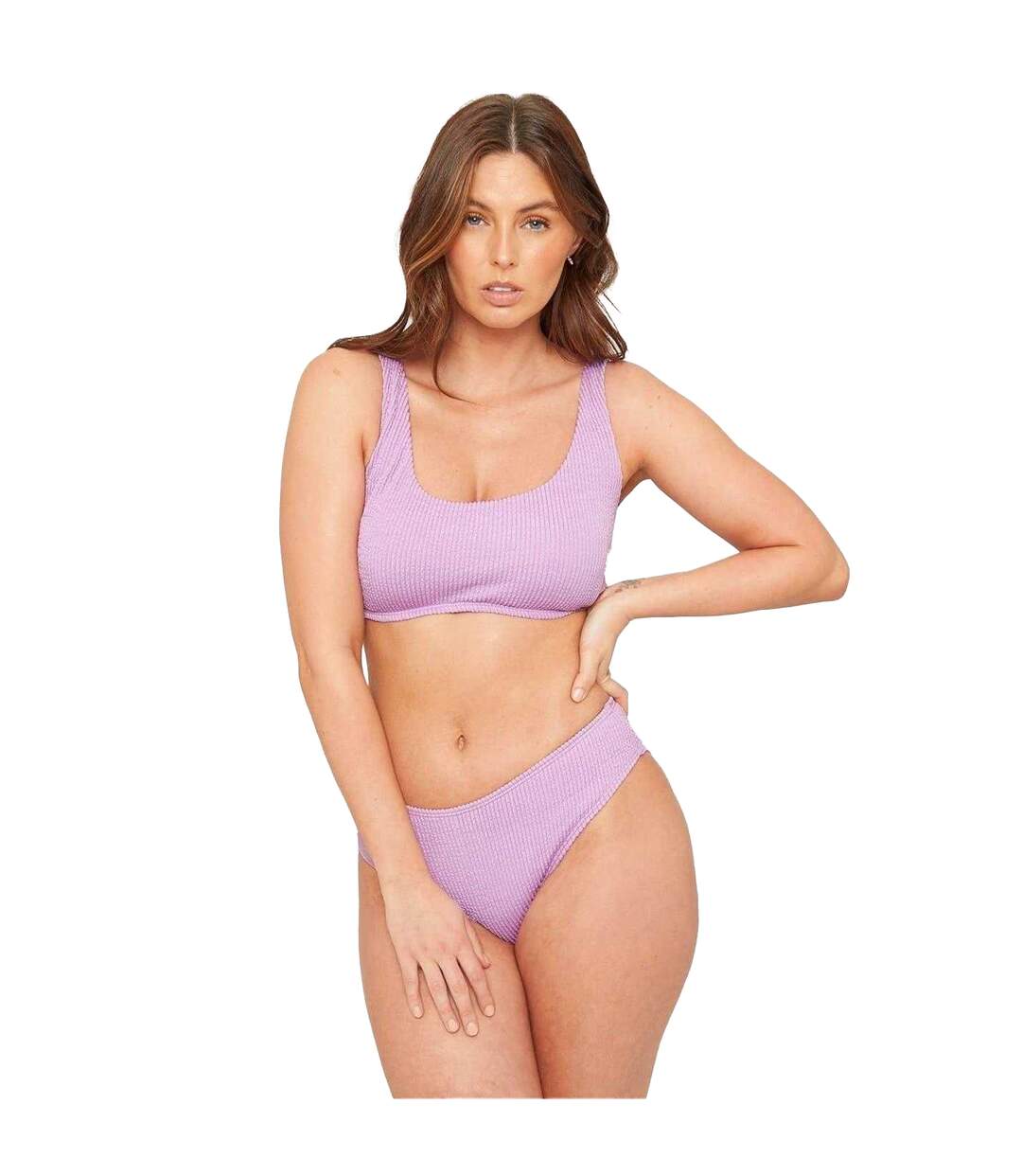 Haut De Maillot De Bain Motif/style Texturé Femme Lilas Be You-4
