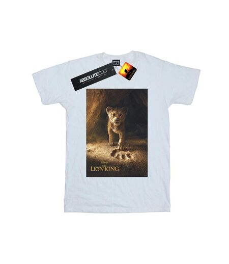 Disney Womens/Ladies The Lion King Movie Simba Poster Cotton Boyfriend T-Shirt (Blanc) - UTBI29163