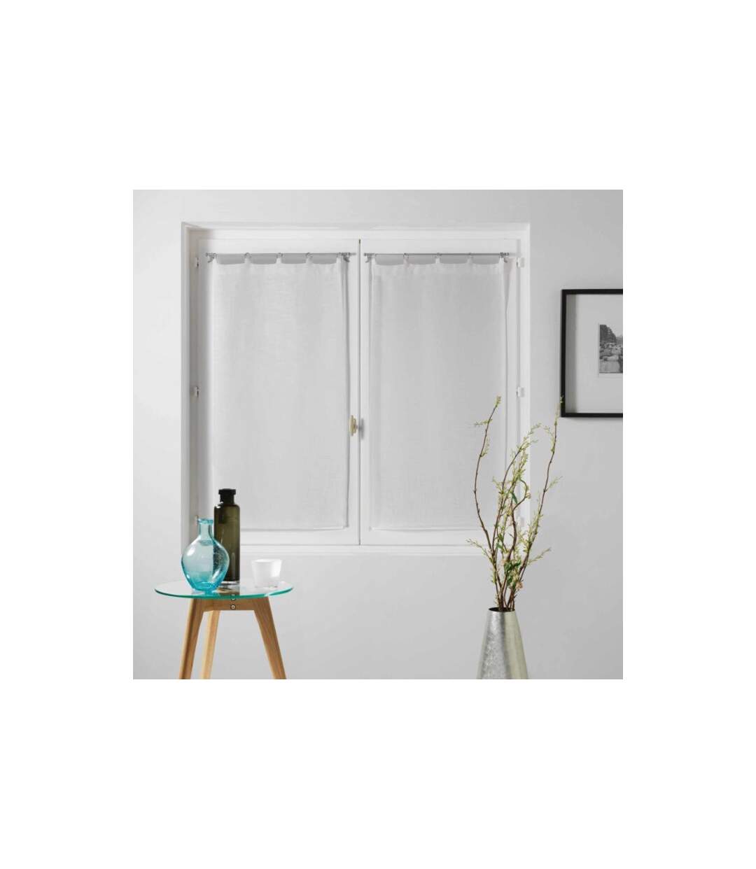 Paire de Voilages Milza 60x120cm Blanc-1