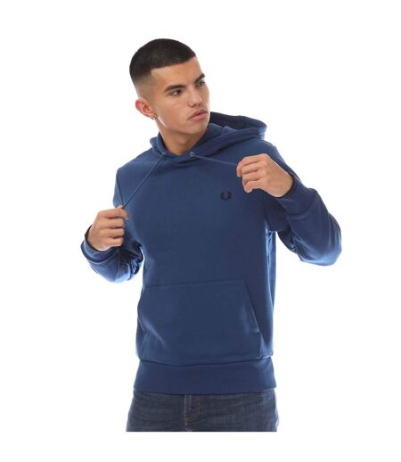 Mens Tipped Hoodie Blue Fred Perry